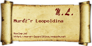 Murár Leopoldina névjegykártya